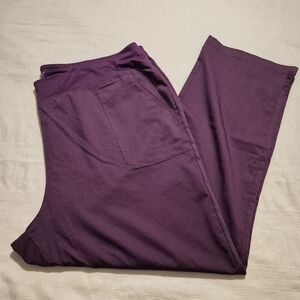 Scrubology women's size 3XL dark purple scrub pants, 2 front 2 back 1 leg pocket